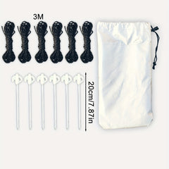 Camping Ground Nail Wind Rope Set with Storage Bag