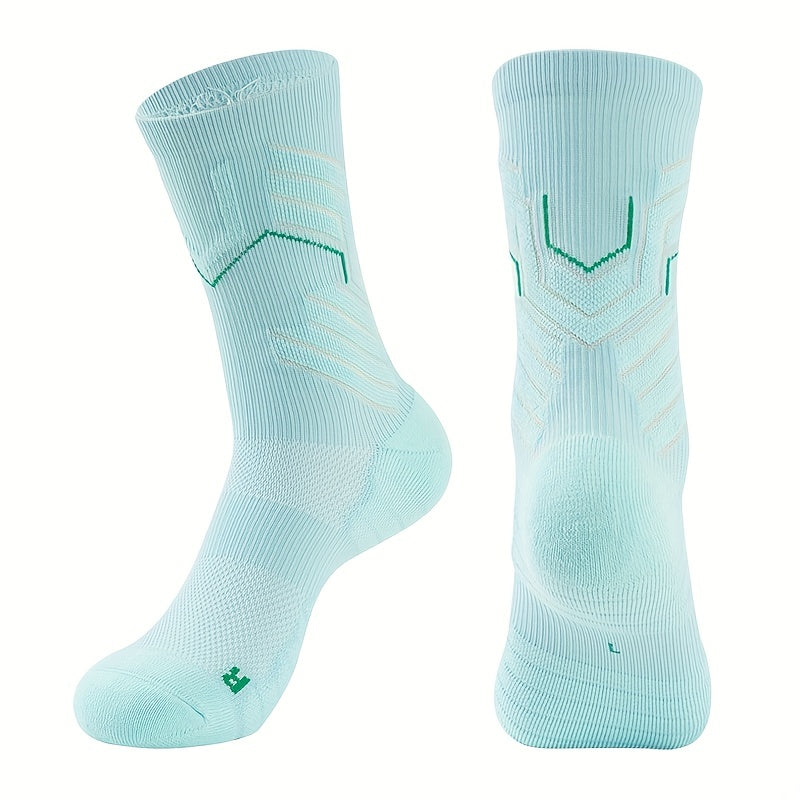 2pairs Basketball Socks Towel Bottom Compression Athletic Socks