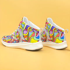 Luminous Graffiti Pattern Running Shoes Soft Thick Sole