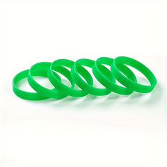 6 Pcs Green Silicone Bracelet Unisex Sports Wristband