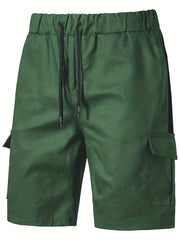 Men's Casual Cargo Shorts Waist Drawstring Outdoor Summer Shorts