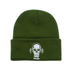 Men's Knitted Skull Pattern Embroidery Hat
