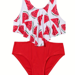 Watermelon Graphic 1pc Swimsuit for Toddler Girls