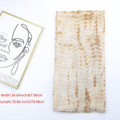 Boho Tassel Scarf Lightweight Beach Shawl Tie Dye