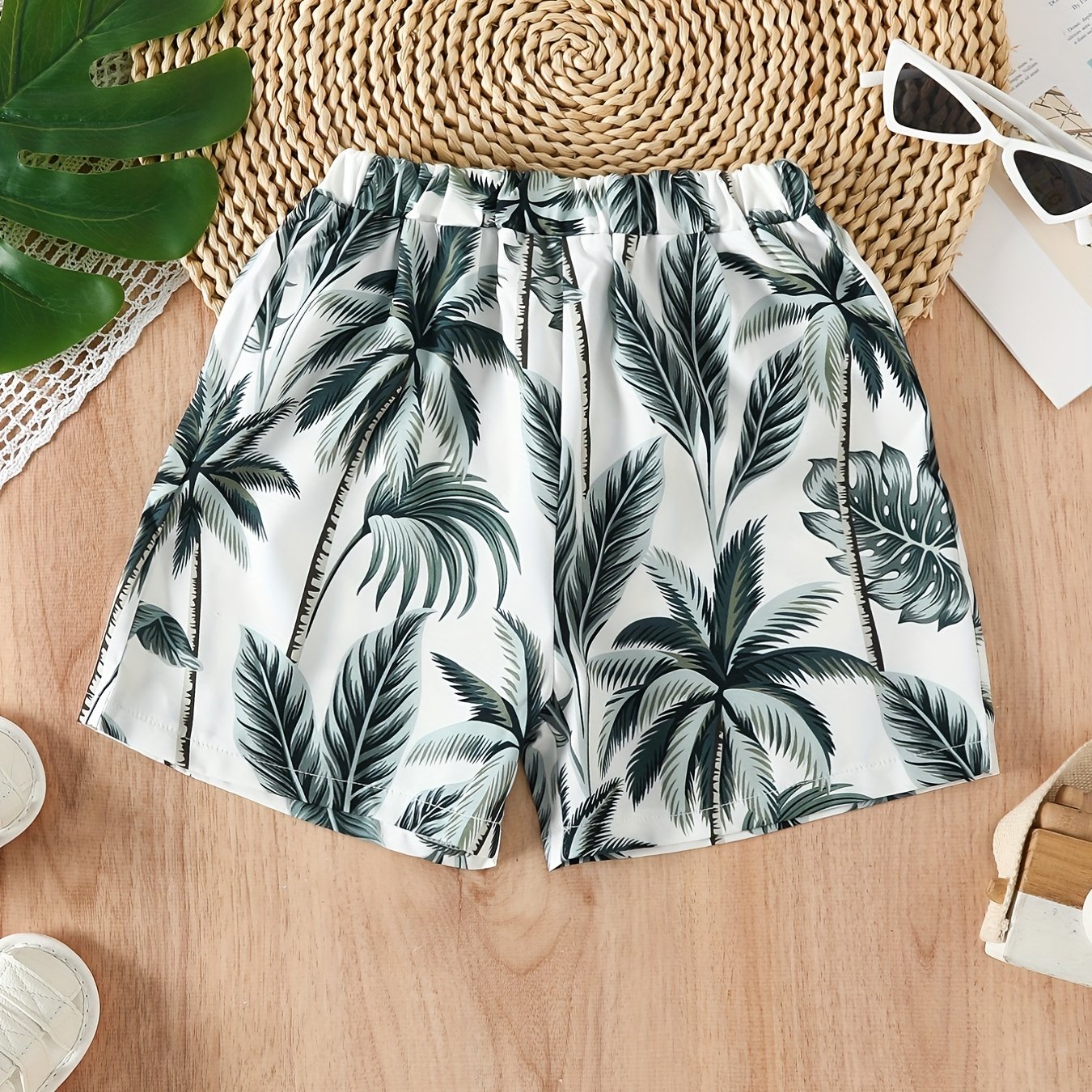 Hawaii Tropical Plant Print Boys Comfortable Shorts