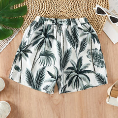 Hawaii Tropical Plant Print Boys Comfortable Shorts
