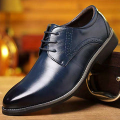 Men's Lace Up Dress Shoes Round Toe Non Slip Business Formal Shoes