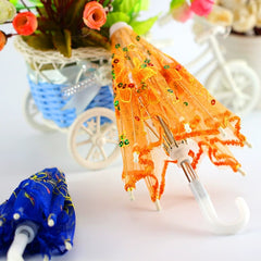 2pcs Colorful Lace Umbrella Set for Dollhouse Photography Props