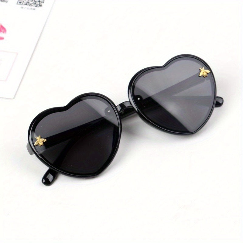 Kids Bee Heart Shaped Gradient Sunglasses for Party Dress Up