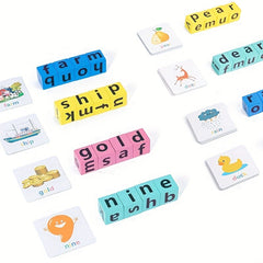 Wooden Alphabet Building Blocks Educational Spelling & Word Puzzle Game