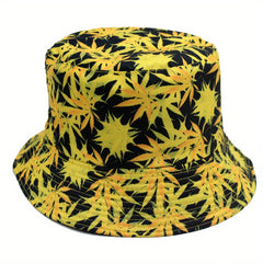 Maple Leaf Print Fisherman Hat Sunshade Sunscreen Basin Hat