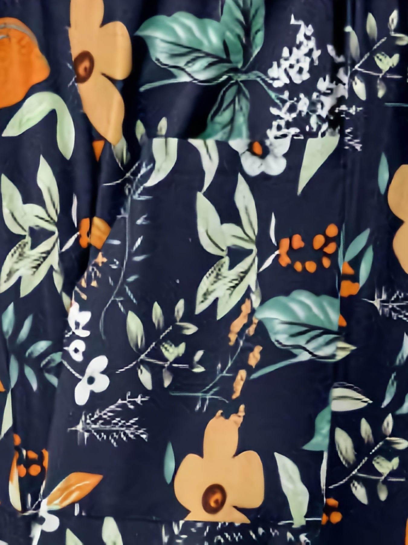 Floral Print Cropped Pants High Waist Loose Casual Pants