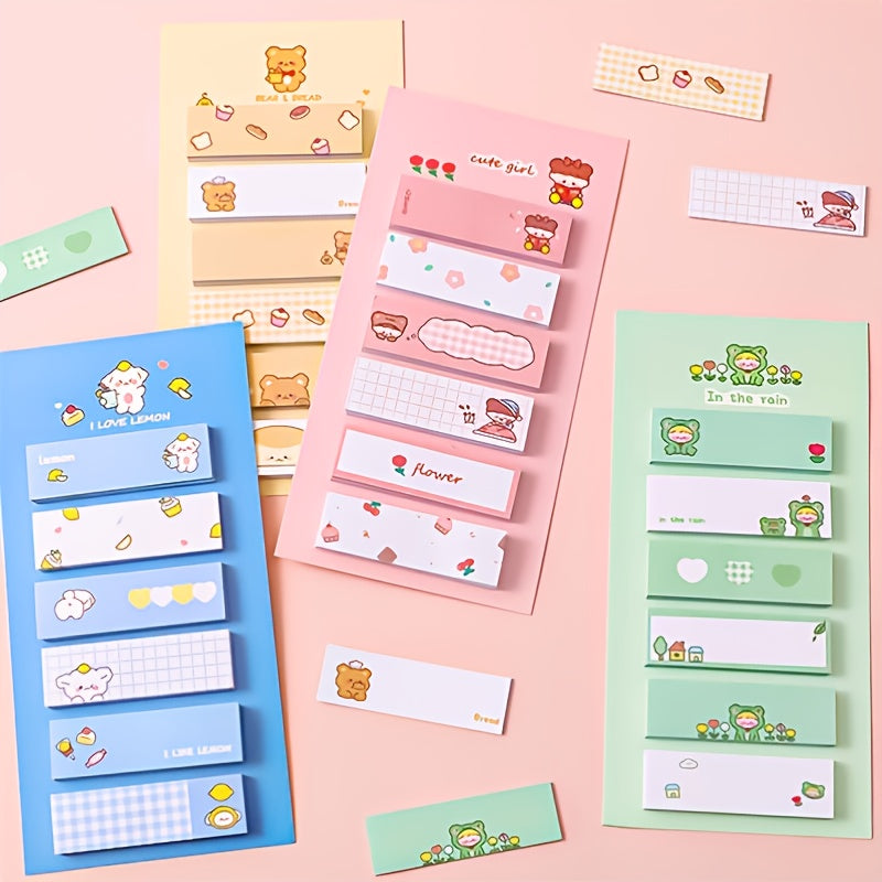 120pcs Cartoon Sticky Notes Student Functional Classification Index Stickers