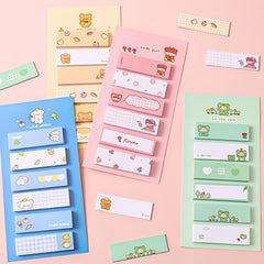 120pcs Cartoon Sticky Notes Student Functional Classification Index Stickers