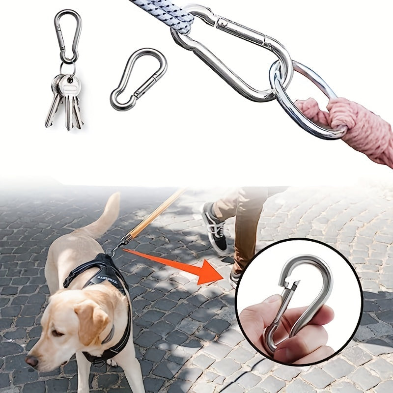 2pcs Stainless Steel Carabiner Clips for Outdoor Activities