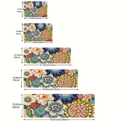 Flowers Meaty Kitchen Rug Flowers And Plants Kitchen Floor Mats