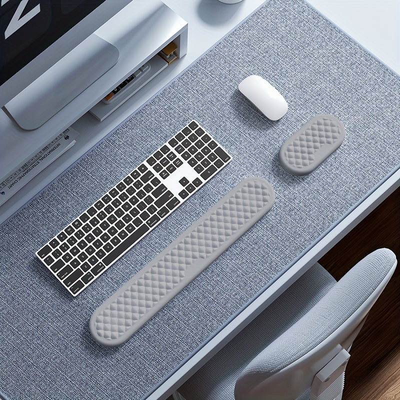 Memory Foam Keyboard Wrist Rest Set for Typing and Relieving Wrist