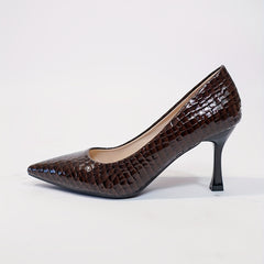 Crocodile Pattern Stiletto Heels Pointed Toe Dress Shoes