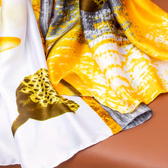 Lotus Flower Pattern Scarf Shawl Casual Head Wrap For Daily Decoration