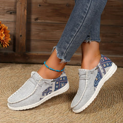 Women's Geometric Pattern Sneakers Casual Lace Up Outdoor Shoes