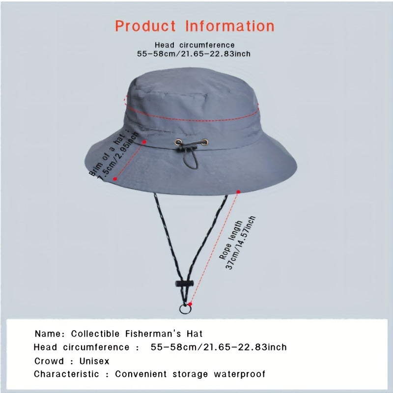 Summer Waterproof Sunscreen Fisherman Hat For Men And Women
