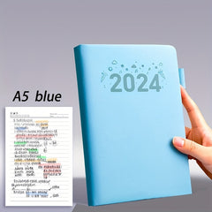 200 Pages Year Notebook With Pen Soft Leather Cover Waterproof Notepad