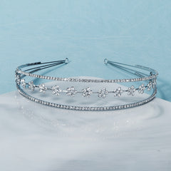 Rhinestone Flower Stretch Headband Adult Mini Hairband Party Hair Accessories