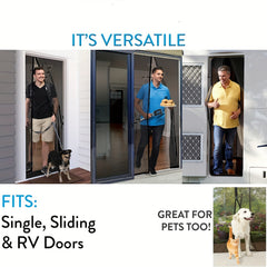 Magnetic Screen Door Self Sealing Heavy Duty Hands Mesh Partition Keeps Bugs Out