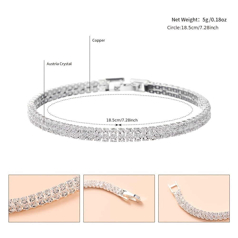 Rhinestone Alloy Bracelet Zircon Banquet Dress Accessory