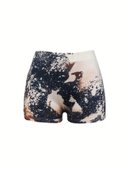 Letter Print Skinny Shorts Casual Shorts For Spring & Summer Women's Clothing