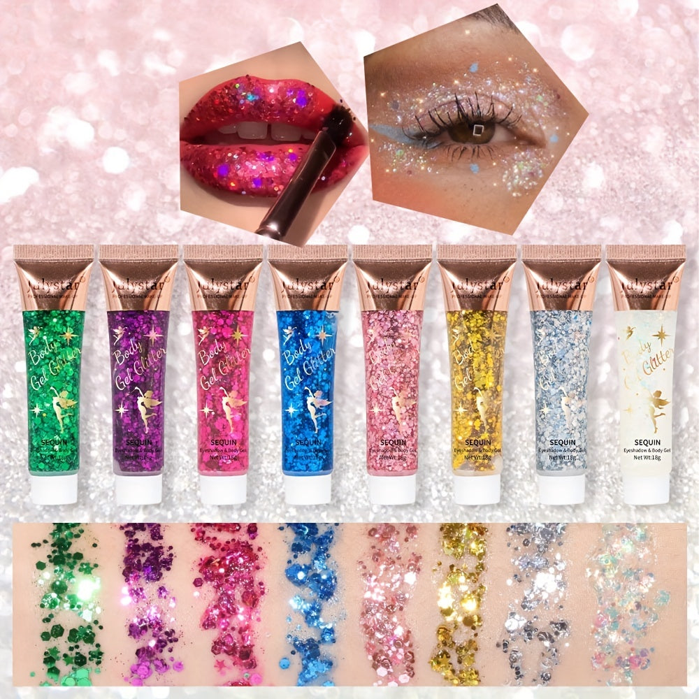 Gel Glitter Eye Shadow Liquid for Face and Body - Polarized Stage Sequins