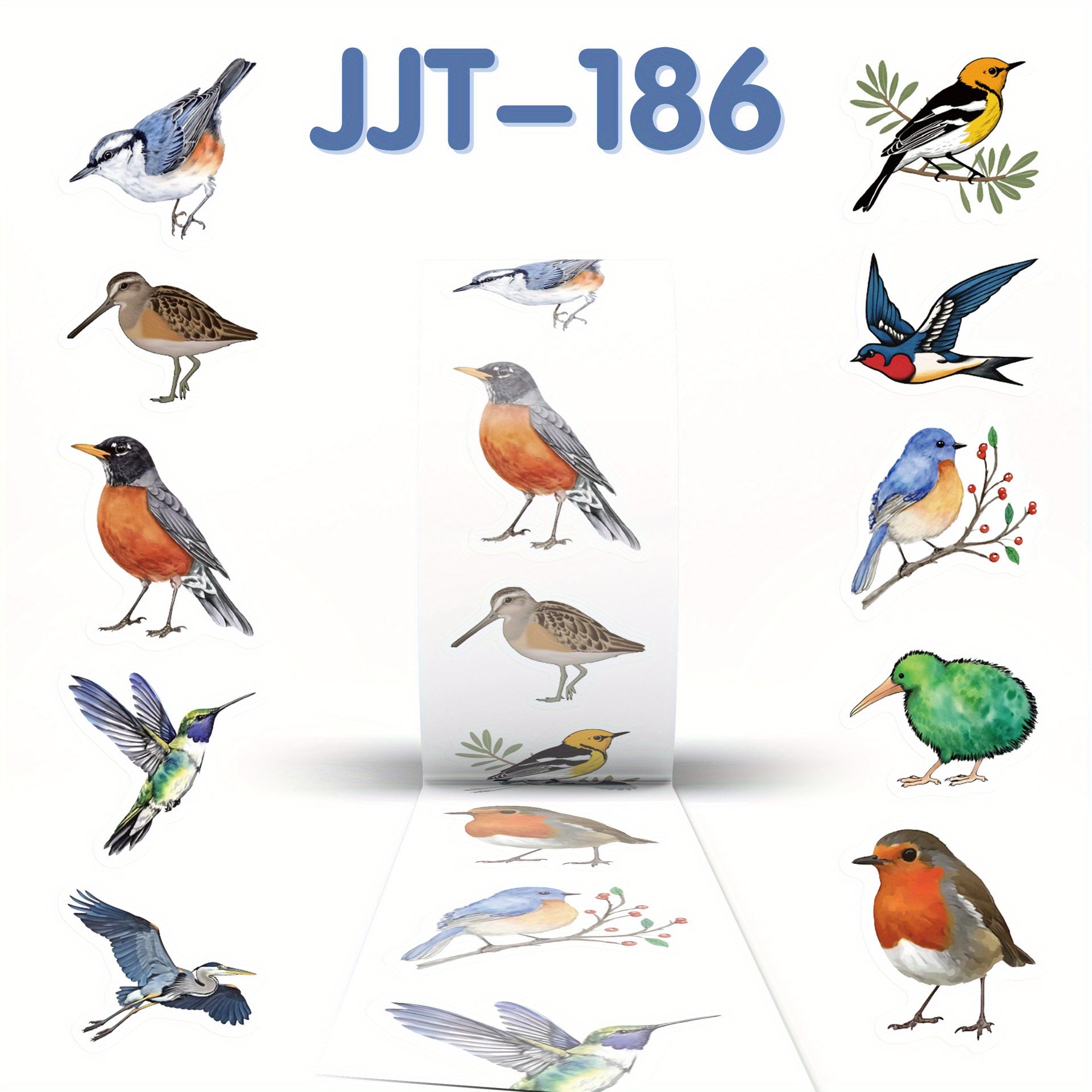 500pcs Bird Sticker Roll Bird Stickers Animal Stickers Bird Toys