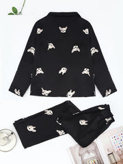 Floral Pajama Set Long Sleeve Top & Pants