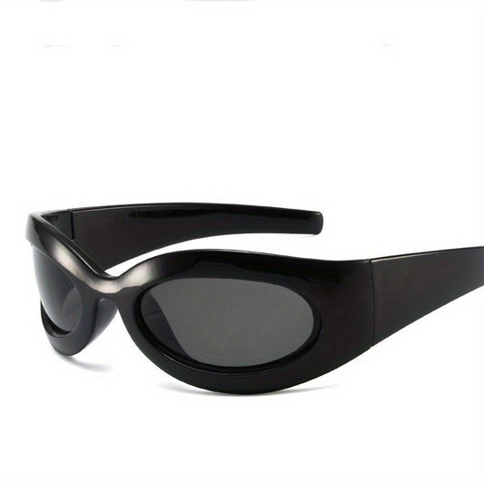Y2K Cyberpunk Sunglasses Wrap Around UV400 Mirrored Sun Shades