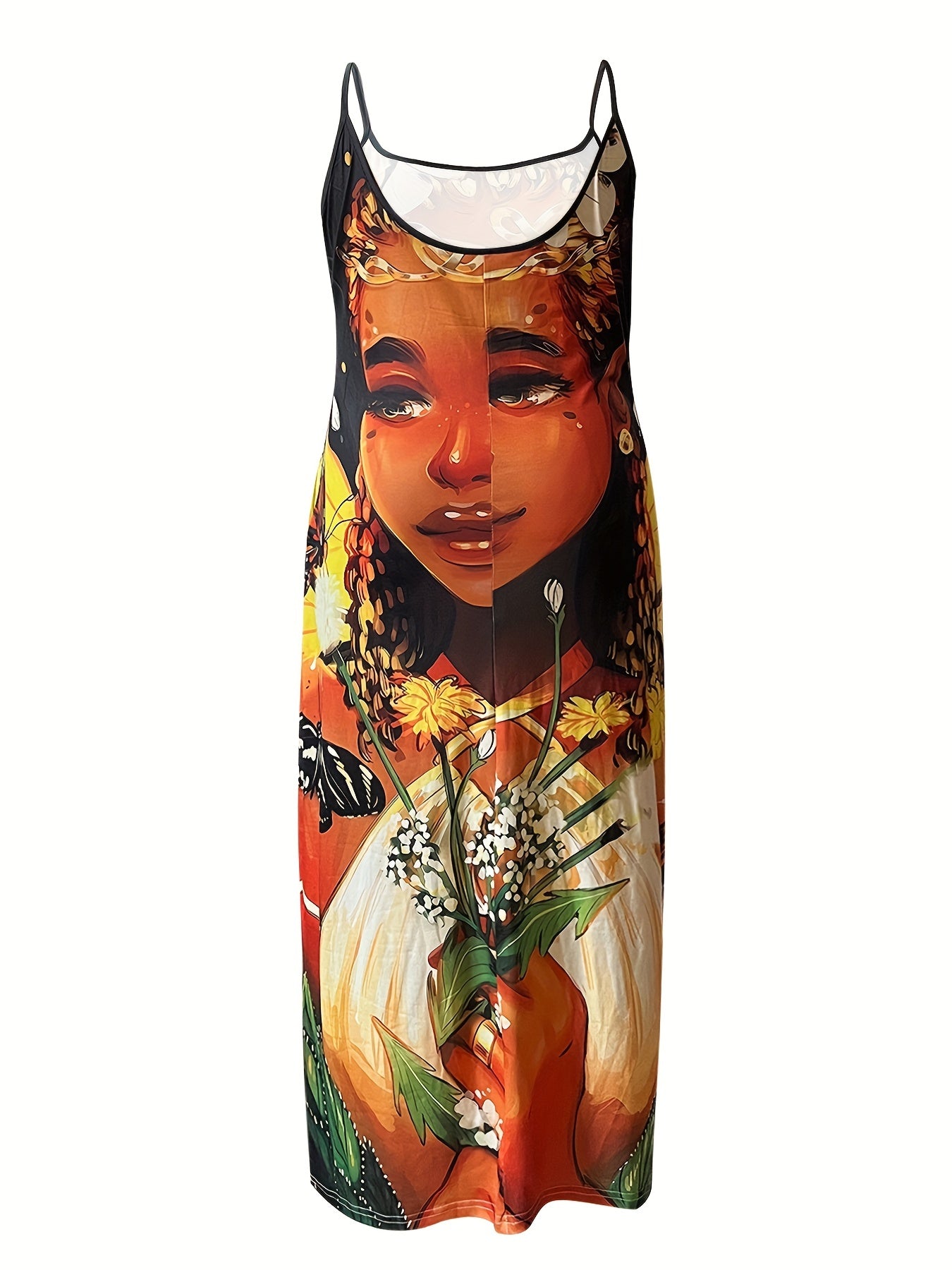 Figure Print Maxi Cami Dress