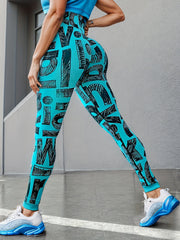 Letter Pattern Yoga Pants Fitness Leggings