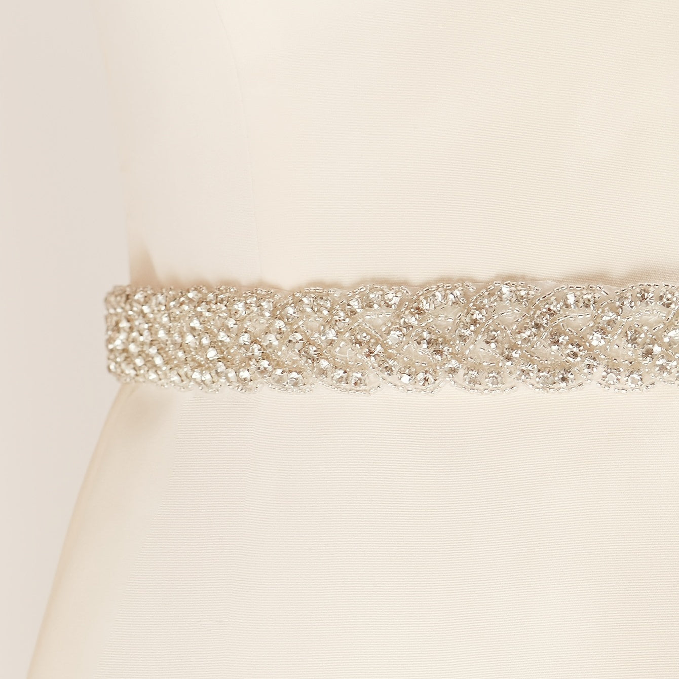 Rhinestone Bridal Belt Crystal Wedding Dress Silver