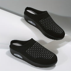 Women's Closed Toe Mule Sneakers Air Cushion Comfort Slip On Shoes