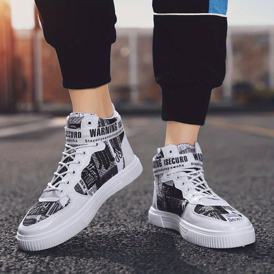 Men's High Top Skate Shoes Lace up Sneakers