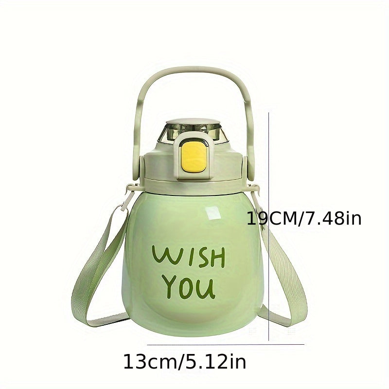 1000ml Stainless Steel Insulation Cup Portable Leakproof Large Belly Cup
