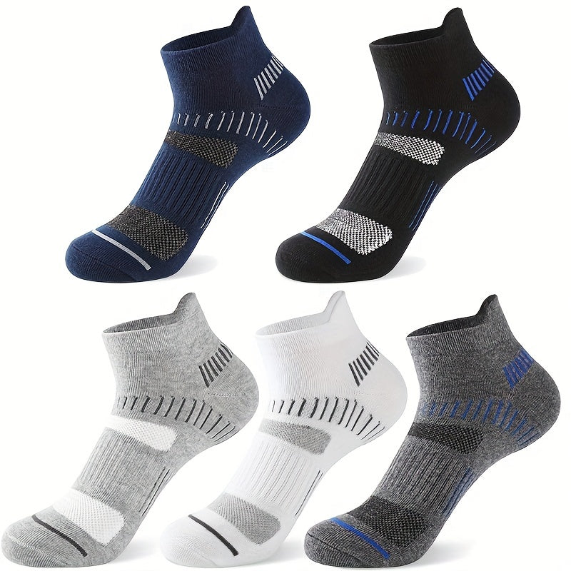 Breathable Striped Cotton Ankle Socks for Men and Women