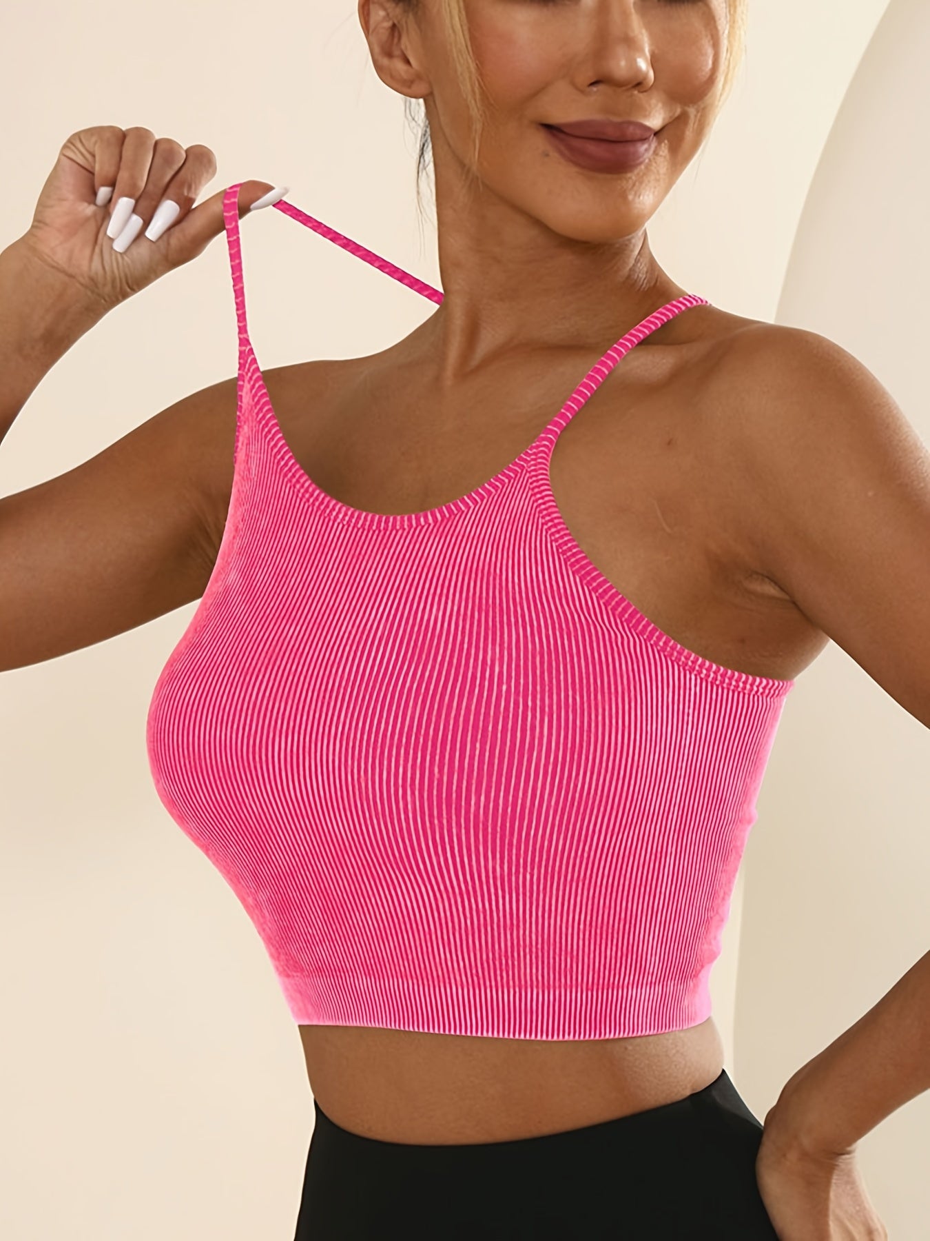 Seamless Sleeveless Backless Racerback Cropped Yoga Tank