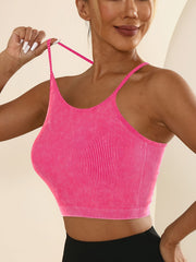 Seamless Sleeveless Backless Racerback Cropped Yoga Tank