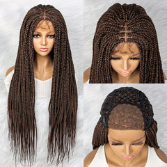 Long Braided Wig 4 4 Lace Front Twist Braid Wigs for Women Girls