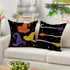Halloween Linen Throw Pillow Covers