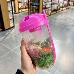 Thickened Transparent Salad Cup with Fork, Portable Breakfast Cup, Office Use
