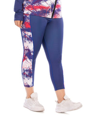 Tie Dye Workout Leggings Women's Plus Casual Medium Stretch