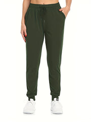 Solid Drawstring Joggers - Women's Casual Pants