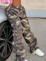 Camo Print Baggy Cargo Pants Y2K Long Length Pants