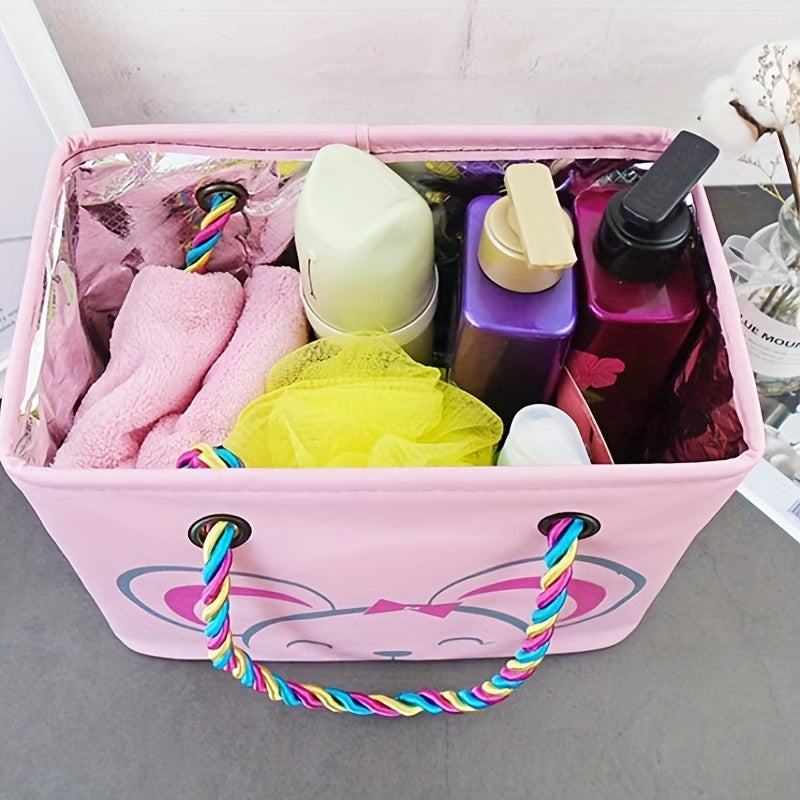 Cartoon Print Bath Basket Large Capacity Waterproof Handbag